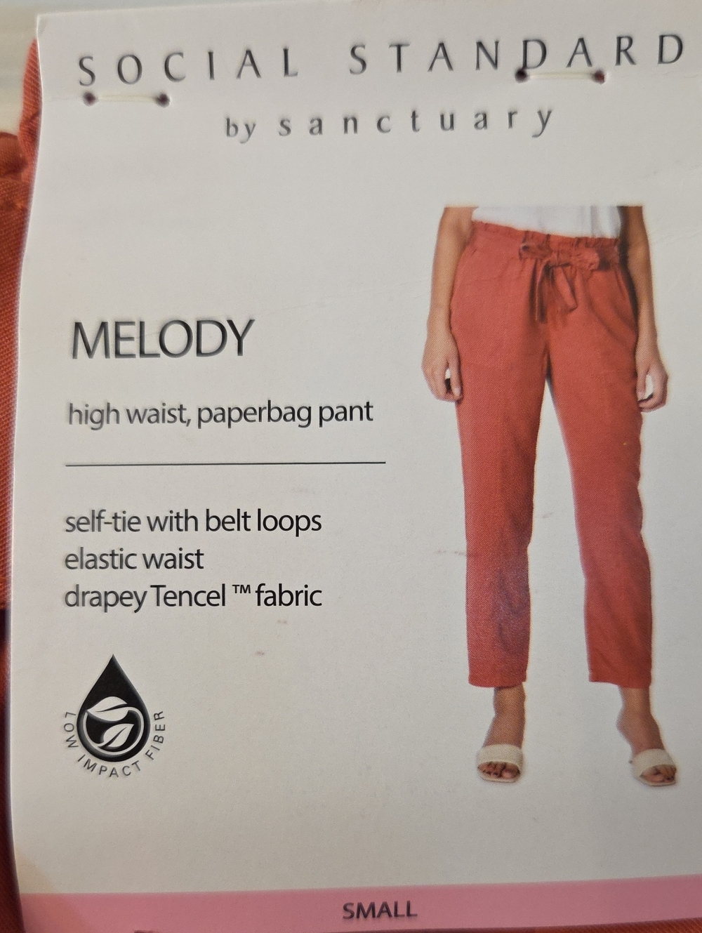 Sanctuary Melody High-Waist Paperbag Pants - Rust Orange